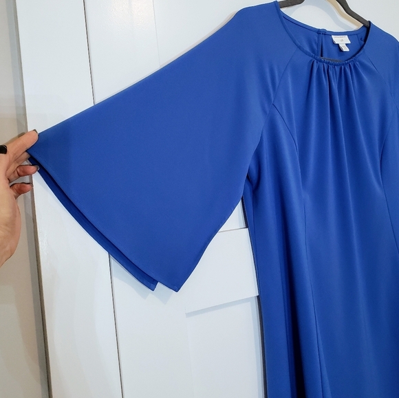 J.Jill For Christian Siriano Blue Midi Dress W/Stretch Sz Medium Petite MP - Picture 7 of 13